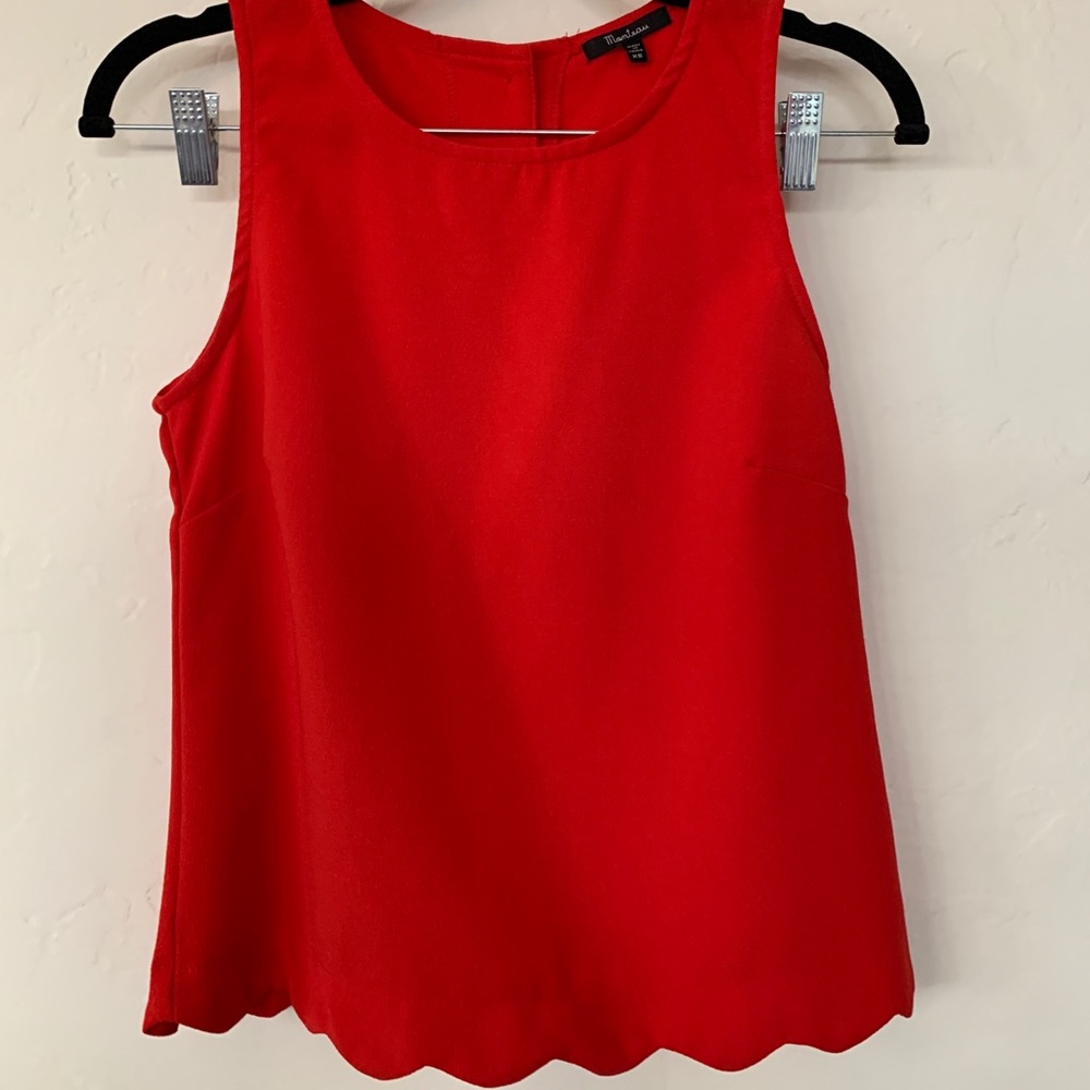 Bold Red Top with Cute Back Buttons
